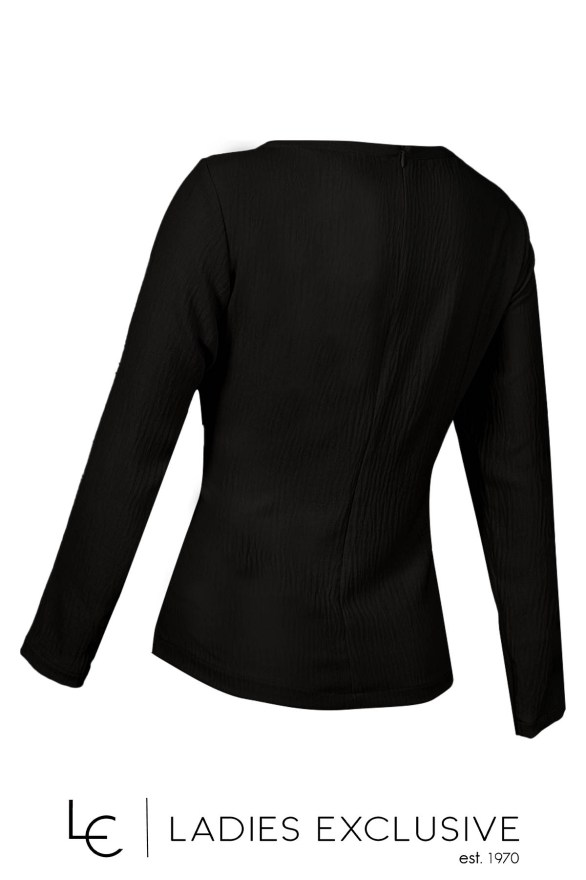 BELLA P. Μπλούζα ντραπέ με ασύμμετρο άνοιγμα