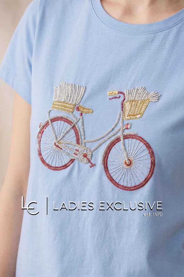 NICOLA Μπλούζα κοντομάνικη με κεντημένο ποδήλατο