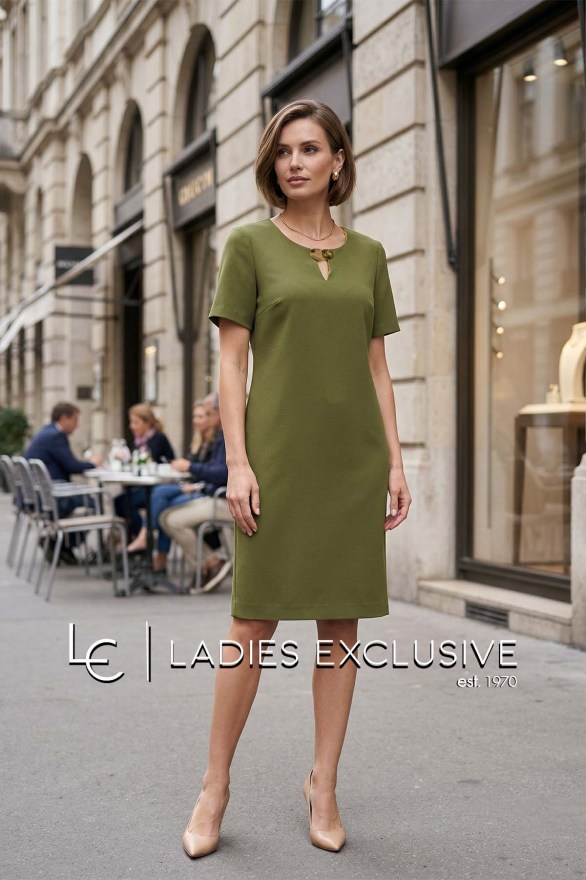 FIBES Φόρεμα κοντομάνικο κρεπ