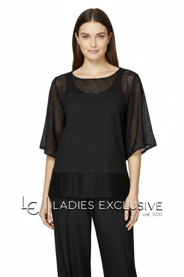 BELLA P. Μπλούζα με διαφάνειες