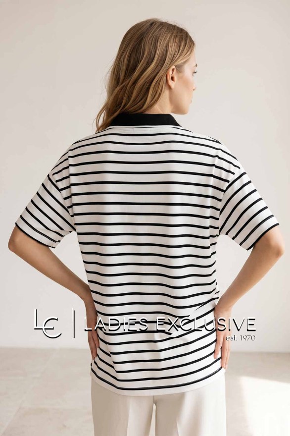 NICOLA Μπλούζα κοντομάνικη ριγέ με πόλο γιακά