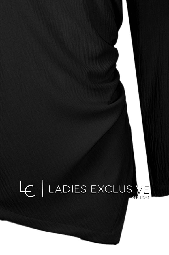 BELLA P. Μπλούζα ντραπέ με ασύμμετρο άνοιγμα