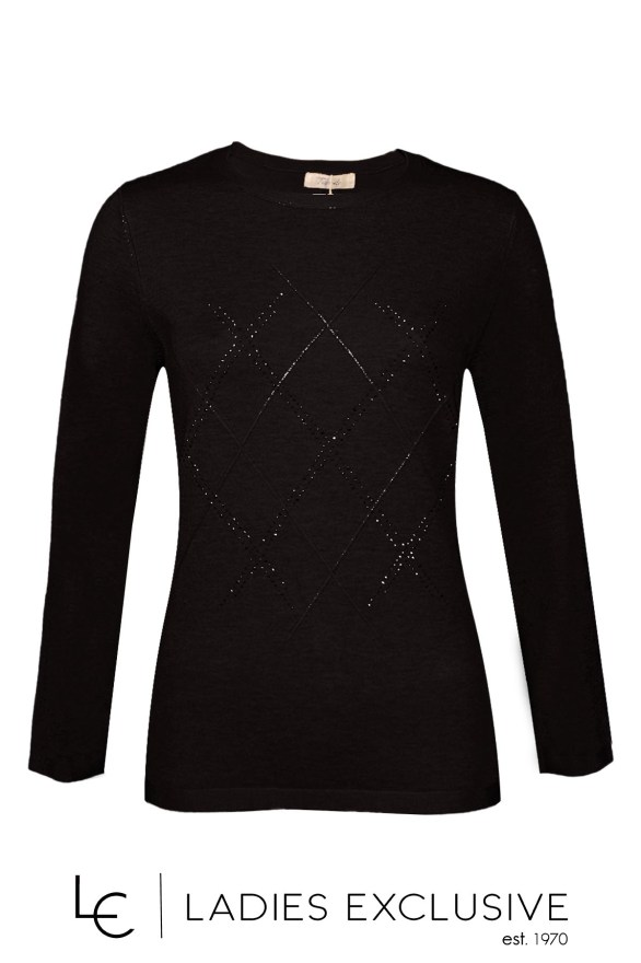 TRIPODE Μπλούζα πλεκτή με ρόμβους και στρας