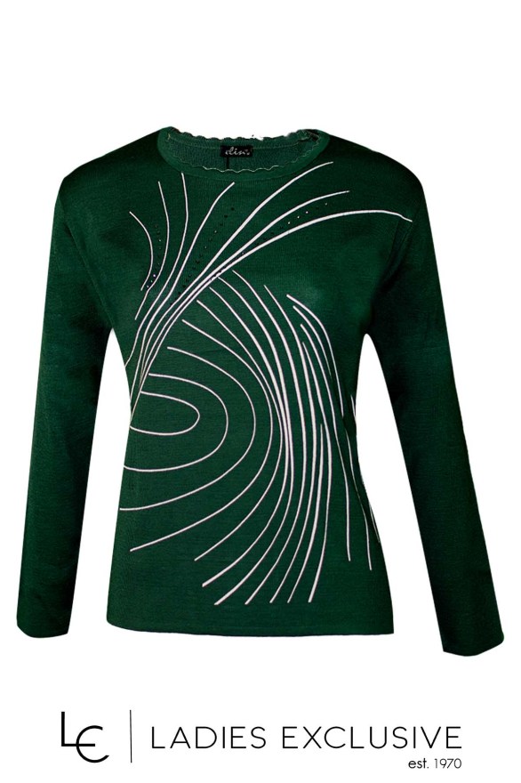 ELIN Μπλούζα μάλλινη με στάμπα γραμμές